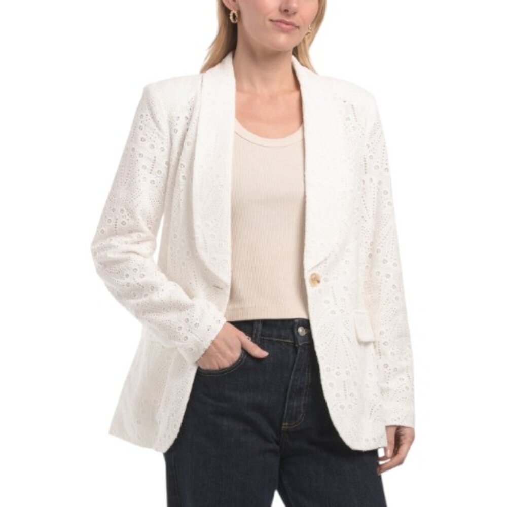 ELIE TAHARI The Aria Eyelet Jacket